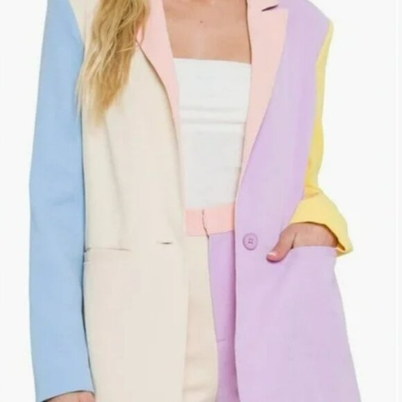 Endless Rose Jackets & Blazers - NWT - Endless Rose - Pastel Colorblock Longline Blazer - Size Small
